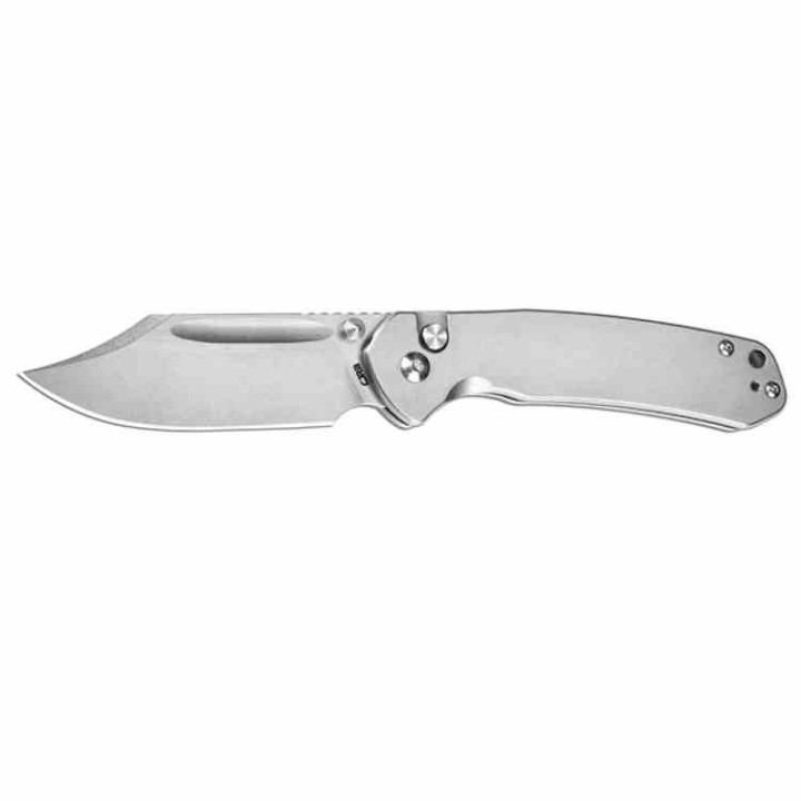 Couteau CJRB Pyrite Bowie Manche Acier Lame Acier AR-RPM9 IKBS Button Lock Clip J1942ST - Livraison Gratuite
