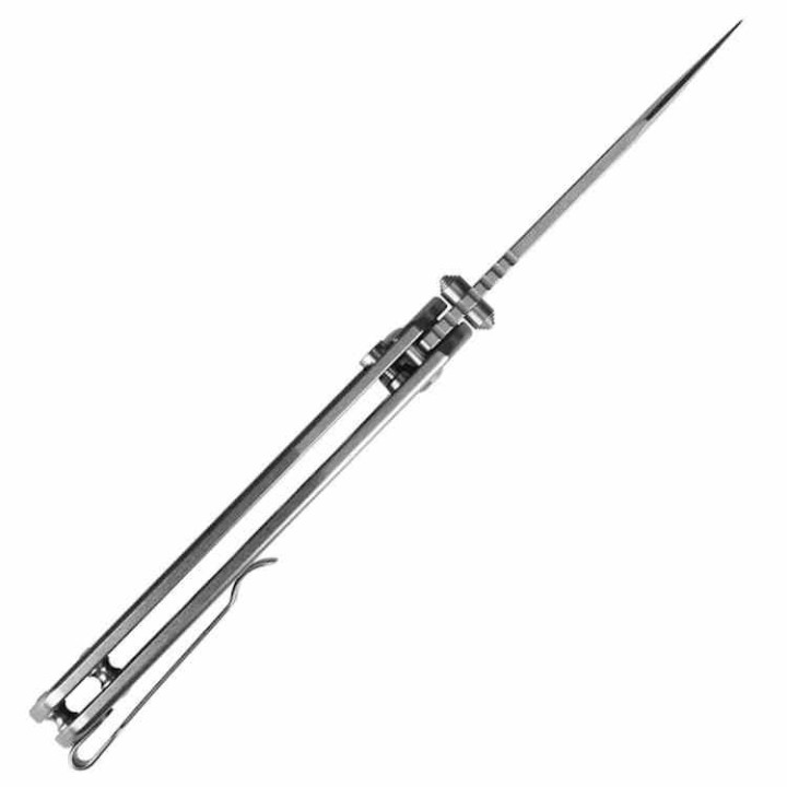 Couteau CJRB Pyrite Bowie Manche Acier Lame Acier AR-RPM9 IKBS Button Lock Clip J1942ST - Livraison Gratuite
