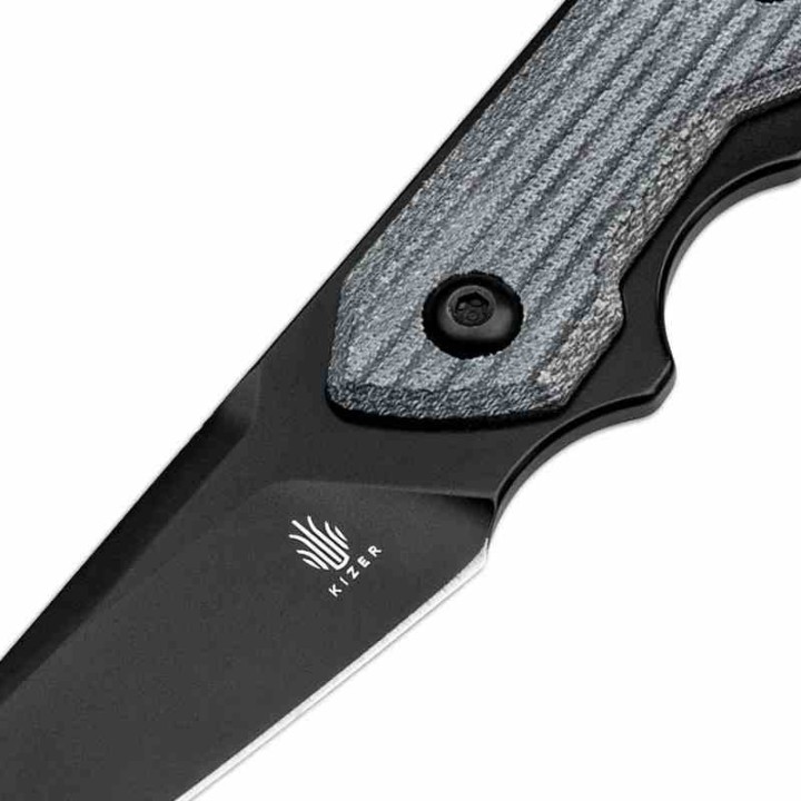 Couteau Kizer Cutlery Groom Blue Denim Lame Acier D2 Manche Micarta Etui Kydex KI1060A1 - Livraison Gratuite