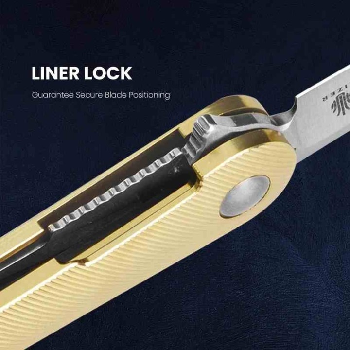 Couteau Kizer Mercury Bronze Manche Titane Lame Acier S35VN Sheepsfoot IKBS Framelock KI3645A1 - Livraison Gratuite