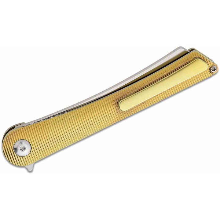 Couteau Kizer Mercury Bronze Manche Titane Lame Acier S35VN Sheepsfoot IKBS Framelock KI3645A1 - Livraison Gratuite