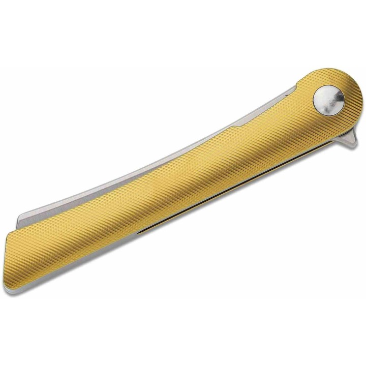 Couteau Kizer Mercury Bronze Manche Titane Lame Acier S35VN Sheepsfoot IKBS Framelock KI3645A1 - Livraison Gratuite