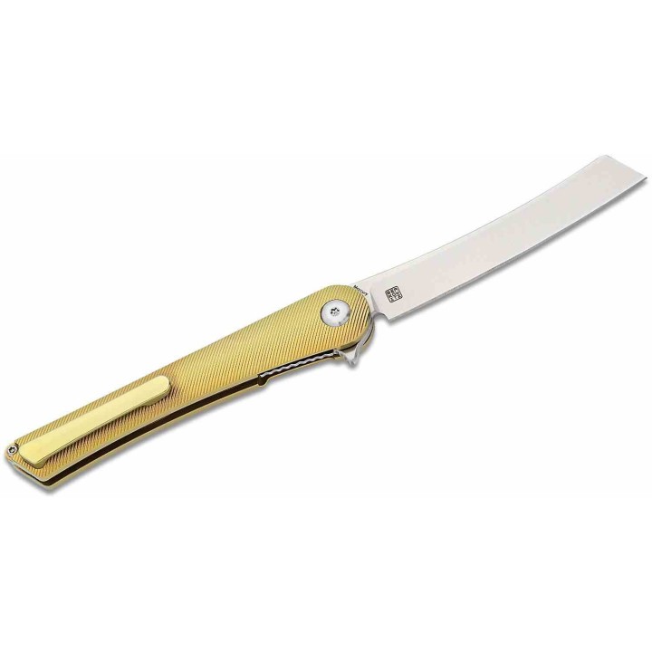 Couteau Kizer Mercury Bronze Manche Titane Lame Acier S35VN Sheepsfoot IKBS Framelock KI3645A1 - Livraison Gratuite