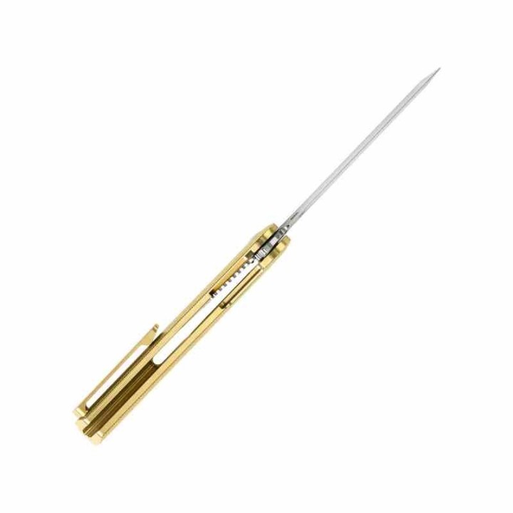 Couteau Kizer Mercury Bronze Manche Titane Lame Acier S35VN Sheepsfoot IKBS Framelock KI3645A1 - Livraison Gratuite