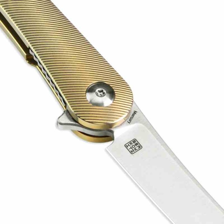 Couteau Kizer Mercury Bronze Manche Titane Lame Acier S35VN Sheepsfoot IKBS Framelock KI3645A1 - Livraison Gratuite