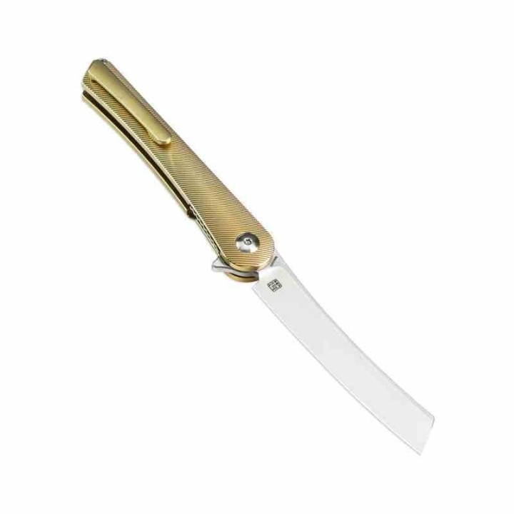 Couteau Kizer Mercury Bronze Manche Titane Lame Acier S35VN Sheepsfoot IKBS Framelock KI3645A1 - Livraison Gratuite