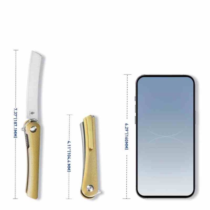 Couteau Kizer Mercury Bronze Manche Titane Lame Acier S35VN Sheepsfoot IKBS Framelock KI3645A1 - Livraison Gratuite