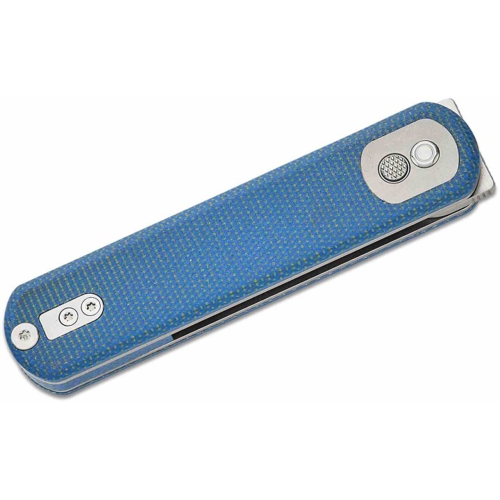 Couteau Vosteed Corgi Trek Blue Lame Acier 14C28N Satin Manche Micarta IKBS Trek Lock Clip VOSA0725 - Livraison Gratuite