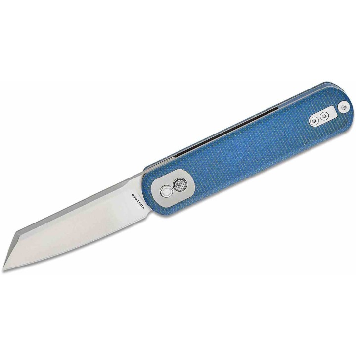 Couteau Vosteed Corgi Trek Blue Lame Acier 14C28N Satin Manche Micarta IKBS Trek Lock Clip VOSA0725 - Livraison Gratuite