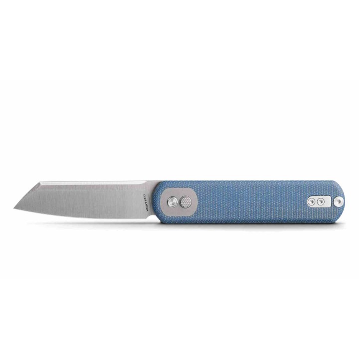 Couteau Vosteed Corgi Trek Blue Lame Acier 14C28N Satin Manche Micarta IKBS Trek Lock Clip VOSA0725 - Livraison Gratuite