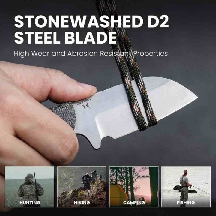 Couteau Kizer Deckhand Stonewash Lame Sheepsfoot Acier D2 Manche Micarta Etui Kydex KI1062A1 - Livraison Gratuite