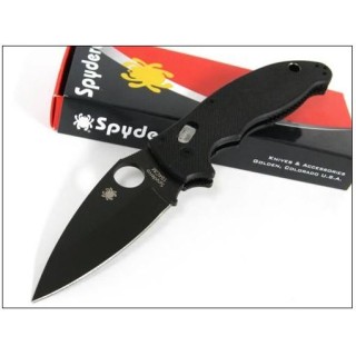 COUTEAU SPYDERCO Black G-10 MANIX 2 Plain Edge Knife SC101GPBBK2 - Acier 154CM SPYDERCO MADE IN USA