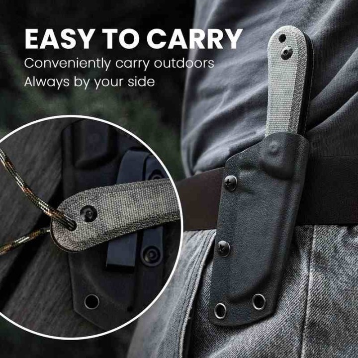 Couteau Kizer Deckhand Blackwash Lame Sheepsfoot Acier D2 Manche Micarta Etui Kydex KI1062A2 - Livraison Gratuite
