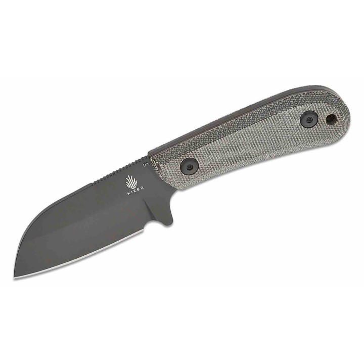 Couteau Kizer Deckhand Blackwash Lame Sheepsfoot Acier D2 Manche Micarta Etui Kydex KI1062A2 - Livraison Gratuite