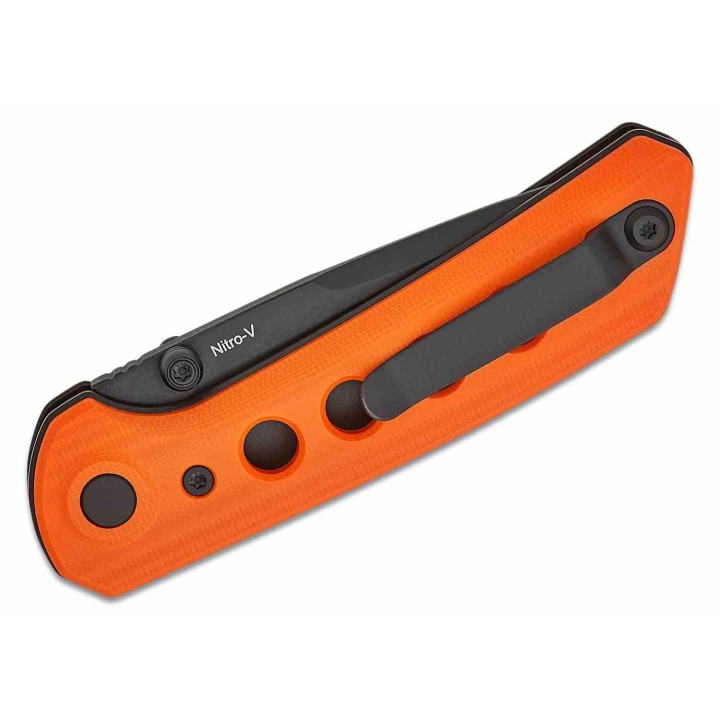 Couteau Reate Knives PL-XT Orange Manche G10 Lame Acier Nitro-V BLK IKBS Pivot Lock Clip REA133 - Livraison Gratuite