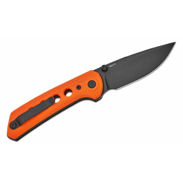 Couteau Reate Knives PL-XT Orange Manche G10 Lame Acier Nitro-V BLK IKBS Pivot Lock Clip REA133 - Livraison Gratuite