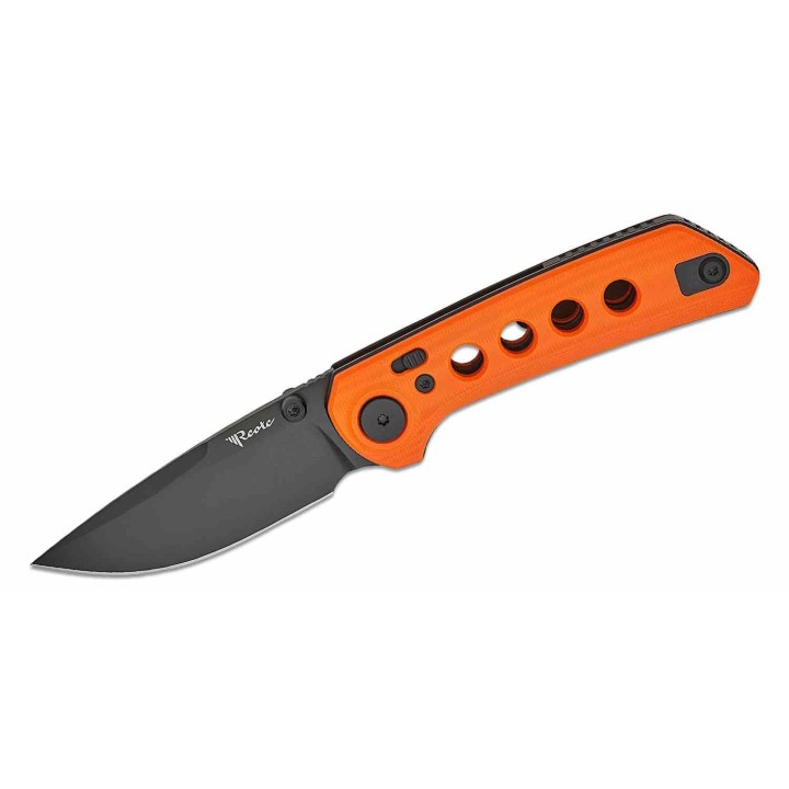 Couteau Reate Knives PL-XT Orange Manche G10 Lame Acier Nitro-V BLK IKBS Pivot Lock Clip REA133 - Livraison Gratuite