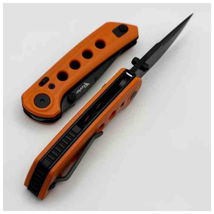 Couteau Reate Knives PL-XT Orange Manche G10 Lame Acier Nitro-V BLK IKBS Pivot Lock Clip REA133 - Livraison Gratuite