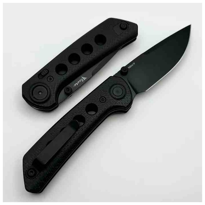 Couteau Reate Knives PL-XT Black Manche Micarta Lame Acier Nitro-V BLK IKBS Pivot Lock Clip REA129 - Livraison Gratuite