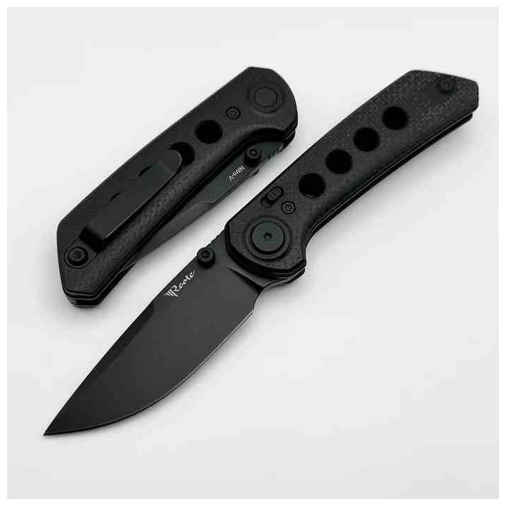 Couteau Reate Knives PL-XT Black Manche Micarta Lame Acier Nitro-V BLK IKBS Pivot Lock Clip REA129 - Livraison Gratuite