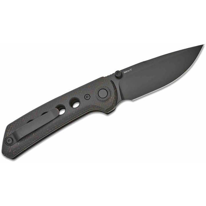 Couteau Reate Knives PL-XT Black Manche Micarta Lame Acier Nitro-V BLK IKBS Pivot Lock Clip REA129 - Livraison Gratuite