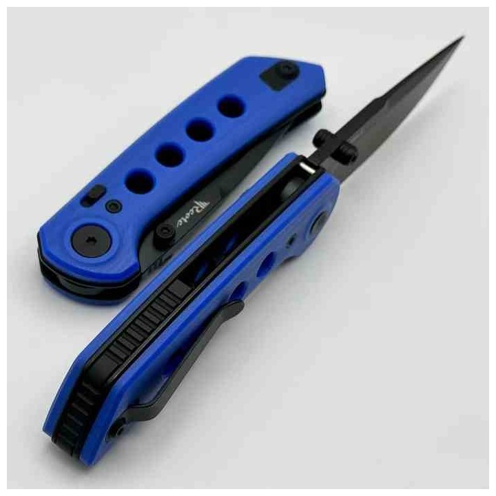 Couteau Reate Knives PL-XT Blue Manche G10 Lame Acier Nitro-V BLK IKBS Pivot Lock Clip REA142 - Livraison Gratuite