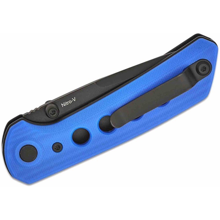 Couteau Reate Knives PL-XT Blue Manche G10 Lame Acier Nitro-V BLK IKBS Pivot Lock Clip REA142 - Livraison Gratuite