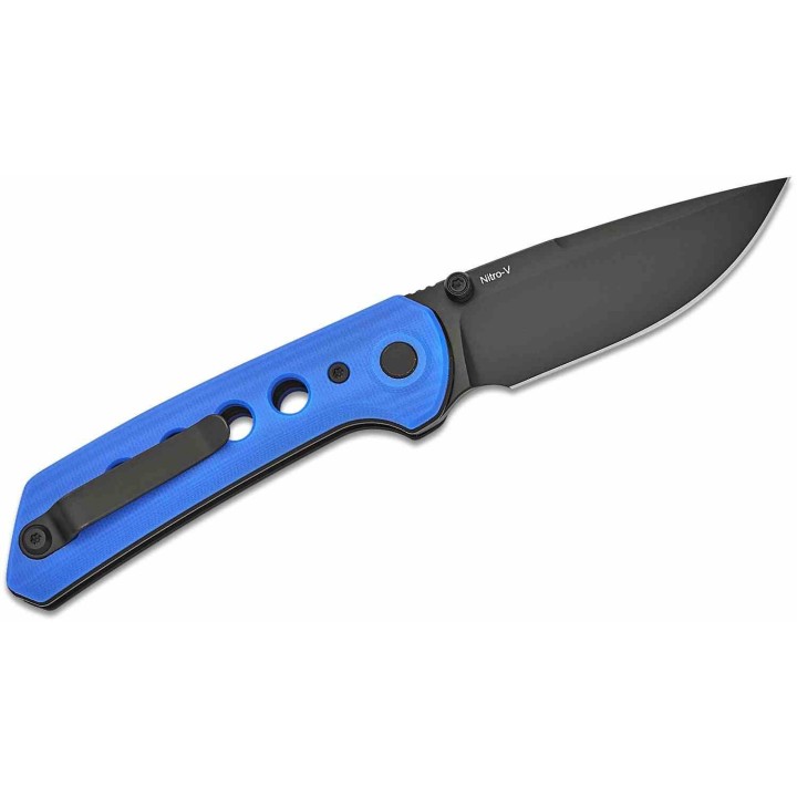 Couteau Reate Knives PL-XT Blue Manche G10 Lame Acier Nitro-V BLK IKBS Pivot Lock Clip REA142 - Livraison Gratuite