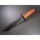 Couteau Ka Bar USMC Fighting Knife Acier Carbone 1095 Serrated Manche Cuir Etui Kydex Made In USA KA5018 - Livraison Gratuite