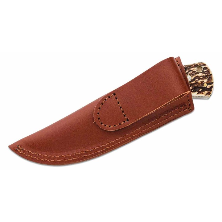 Couteau Gil Hibben Diamondback Stag Manche Bois de Cerf Lame Acier 1.4116 Harpoon Etui CUir GH5100GS - Livraison Gratuite
