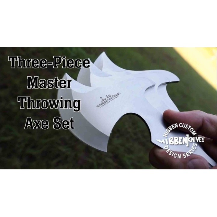 Set de 3 Haches de Lancer Hibben Master Throwing Axe Acier 3Cr13 Etui Nylon GH5117 - Livraison Gratuite
