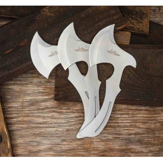 Set de 3 Haches de Lancer Hibben Master Throwing Axe Acier 3Cr13 Etui Nylon GH5117 - Livraison Gratuite