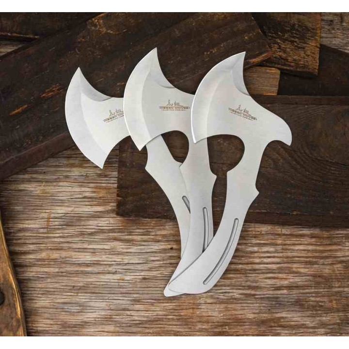 Set de 3 Haches de Lancer Hibben Master Throwing Axe Acier 3Cr13 Etui Nylon GH5117 - Livraison Gratuite