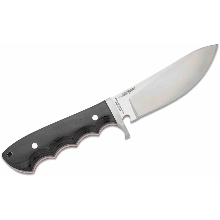 Couteau Gil Hibben Pro Hunter Satin Lame Drop Point Acier 5Cr15 Manche Bois Etui Cuir GH5124 - Livraison Gratuite