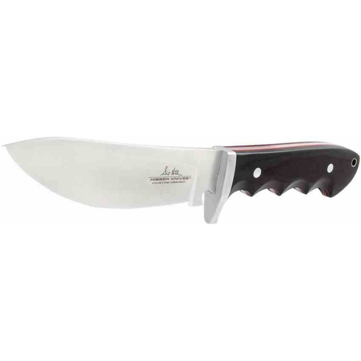 Couteau Gil Hibben Pro Hunter Satin Lame Drop Point Acier 5Cr15 Manche Bois Etui Cuir GH5124 - Livraison Gratuite
