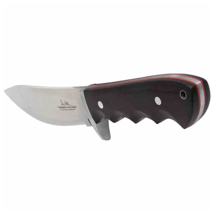 Couteau Gil Hibben Pro Hunter Satin Lame Drop Point Acier 5Cr15 Manche Bois Etui Cuir GH5124 - Livraison Gratuite