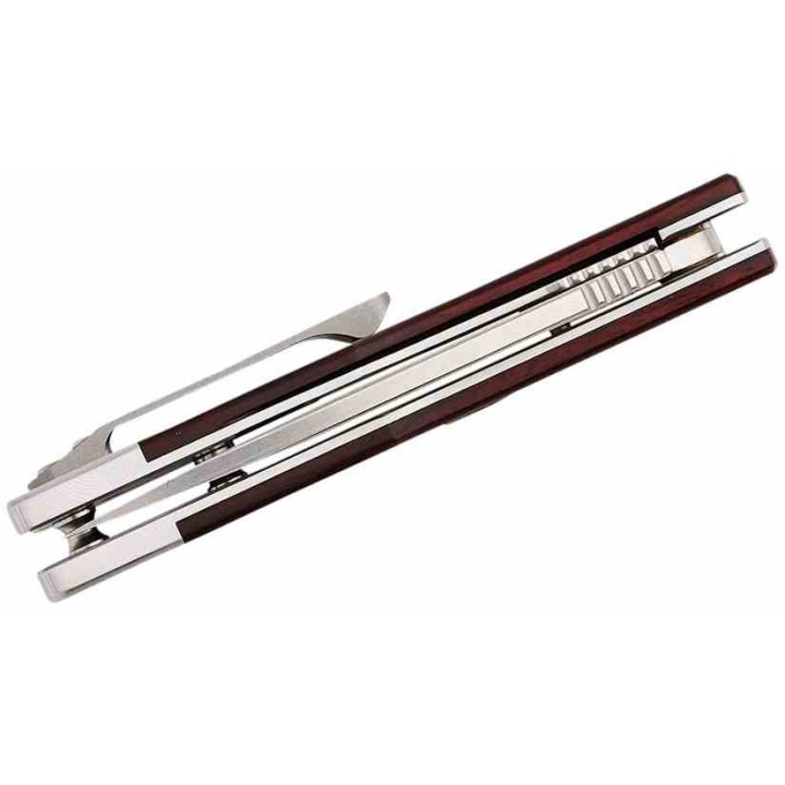 Couteau Finch McCoy Cocobolo Lame Wharncliffe Acier 154CM Manche Bois IKBS Linerlock Clip FKCMC201 - Livraison Gratuite