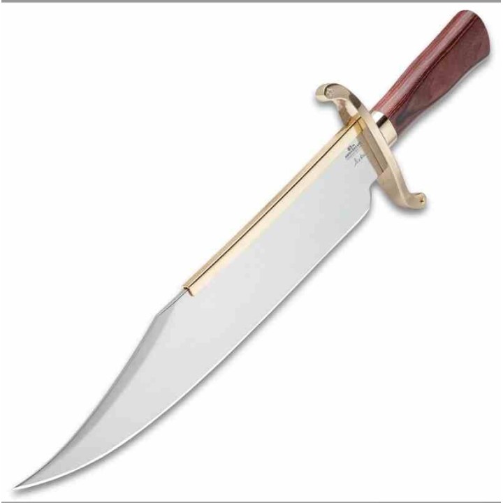 Couteau Gil Hibben 65TH Anniversary Old West Bowie Lame Acier Inox Manche Bois Etui Cuir GH5121 - Livraison Gratuite