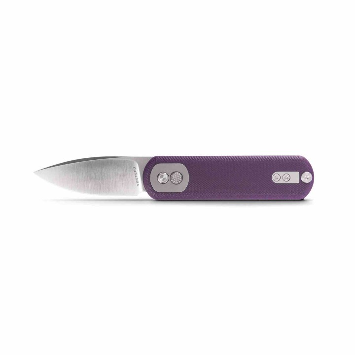 Couteau Vosteed Corgi Pup Purple Manche G10 Lame Acier CPM-S35VN Satin Trek Lock IKBS Clip VOSA0724 - Livraison Gratuite