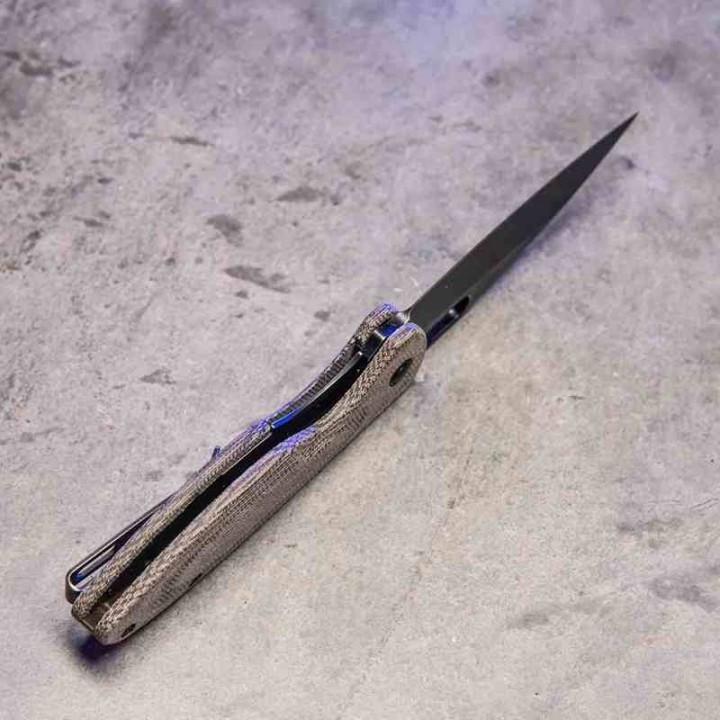 Couteau Arcform Sabre Black Manche Micarta Lame Acier CPM-20CV Blackwash Linerlock Clip ARC0151 - Livraison Gratuite