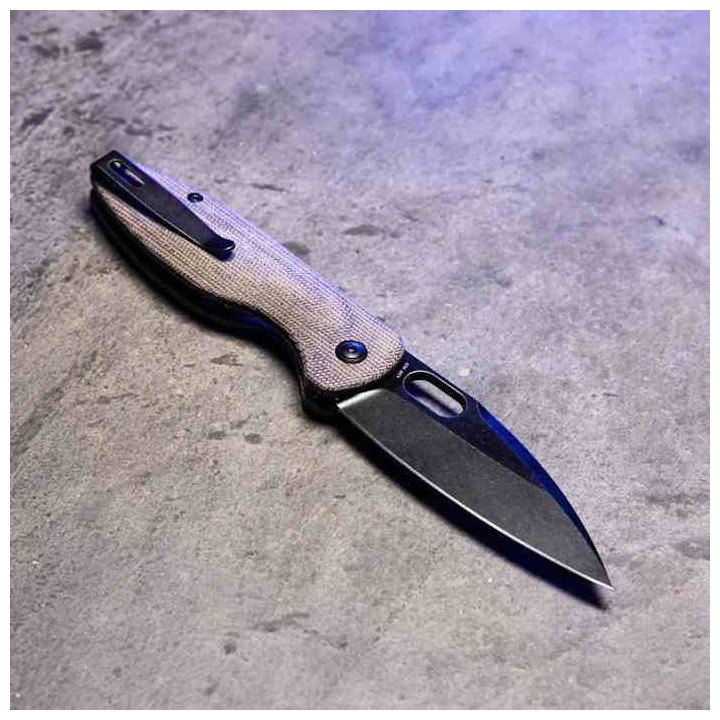 Couteau Arcform Sabre Black Manche Micarta Lame Acier CPM-20CV Blackwash Linerlock Clip ARC0151 - Livraison Gratuite