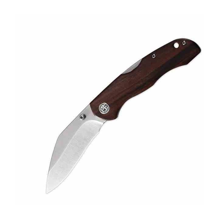 Couteau Petrified Fish Skalor Ironwood Manche Bois Lame Acier 154CM Satin IKBS Lockback Clip PFKE12IWOS - Livraison Gratuite