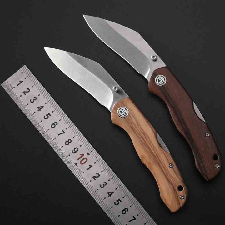 Couteau Petrified Fish Skalor Olivier Manche Bois Lame Acier 154CM Satin IKBS Lockback Clip PFKE12OWOS - Livraison Gratuite