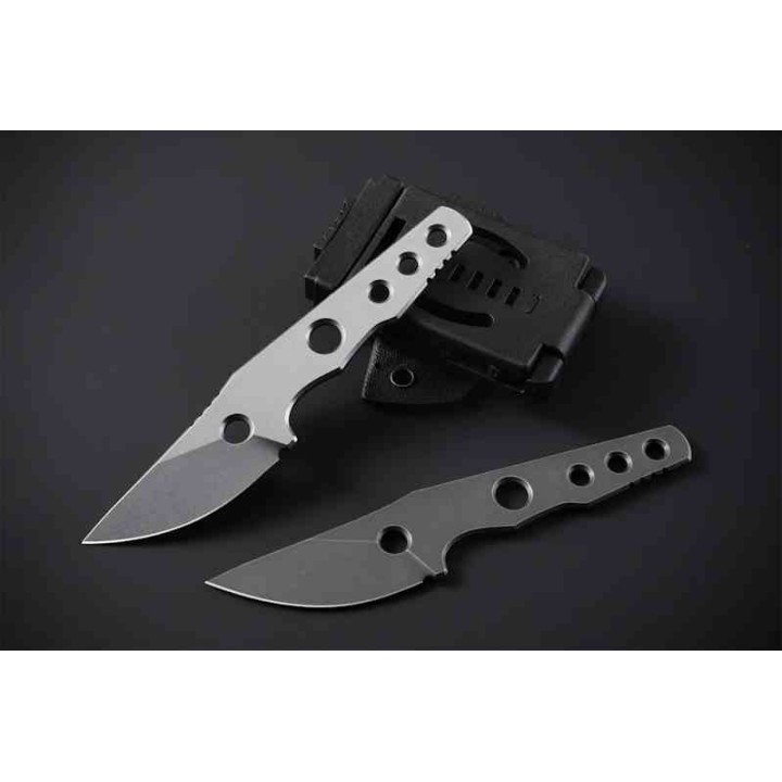 Couteau Petrified Fish Bison Lame Acier 14C28N Gray SW Manche Acier Etui Kydex Tek-Lok Clip PFKE13GAW - Livraison Gratuite