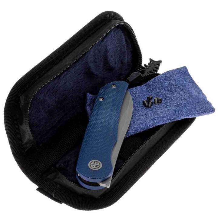 Couteau Petrified Fish ElCamino Blue Manche Micarta Lame Acier N690 SW IKBS Liner Lock Clip PFKE16BMGAW - Livraison Gratuite