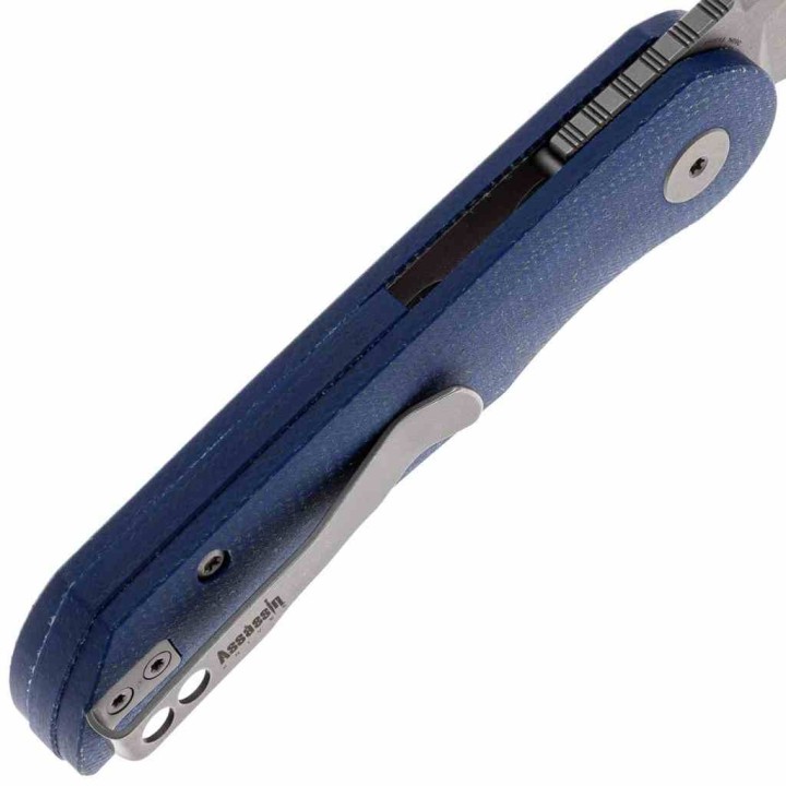 Couteau Petrified Fish ElCamino Blue Manche Micarta Lame Acier N690 SW IKBS Liner Lock Clip PFKE16BMGAW - Livraison Gratuite