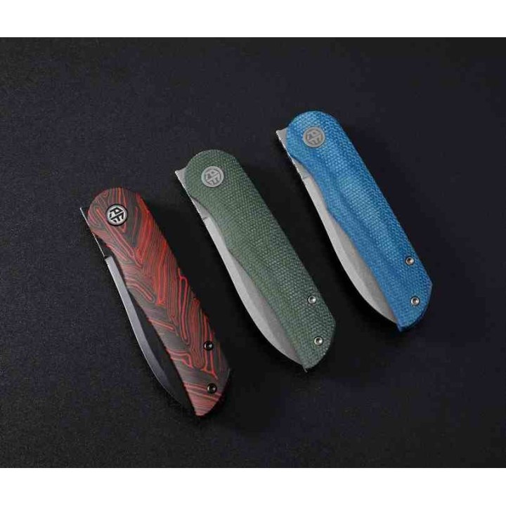 Couteau Petrified Fish ElCamino Green Manche Micarta Lame Acier N690 SW IKBS Liner Lock Clip PFKE16GRMGAW - Livraison Gratuite