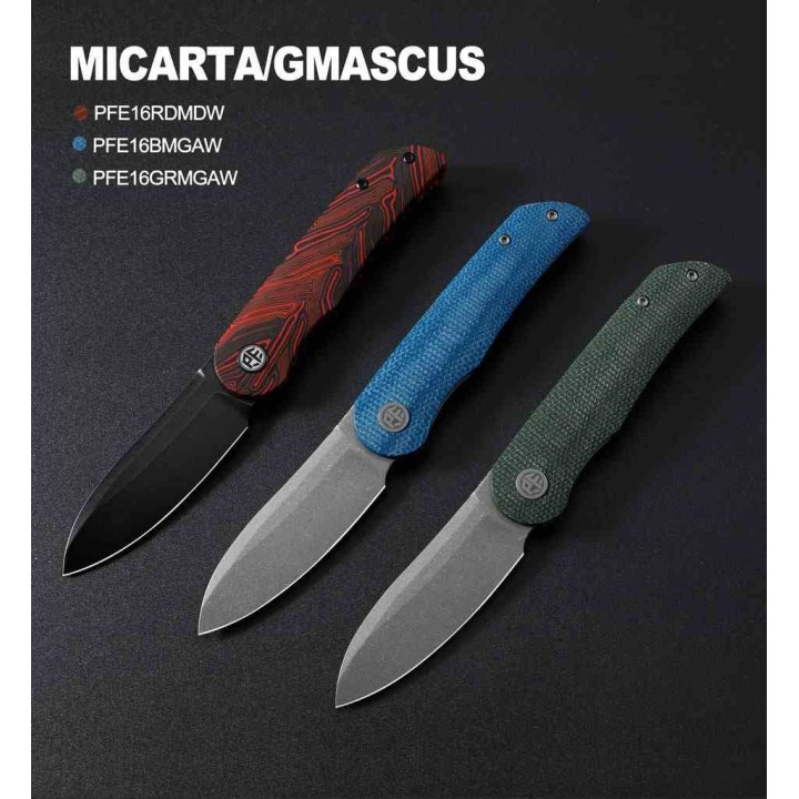 Couteau Petrified Fish ElCamino Green Manche Micarta Lame Acier N690 SW IKBS Liner Lock Clip PFKE16GRMGAW - Livraison Gratuite
