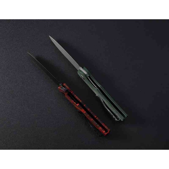 Couteau Petrified Fish ElCamino Black/Red Manche Gmascus Lame Acier N690 IKBS Liner Lock Clip PFKE16RDMDW - Livraison Gratuite