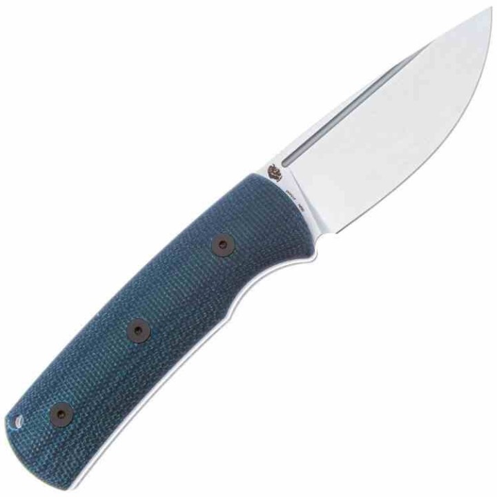 Couteau Petrified Fish Beluga Blue Manche Micarta Lame Satin Acier N690 Etui Kydex Teck Lock PFKP01FBMS - Livraison Gratuite